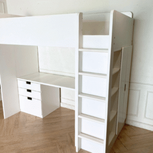 เตียง 3 ฟุต ทรงสูงพร้อมโต๊ะและที่เก็บของ ยี่ห้อ Ikea รุ่น SMÅSTAD สมวสตัด (1)