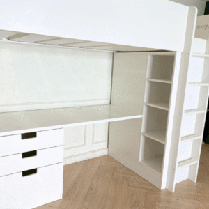 เตียง 3 ฟุต ทรงสูงพร้อมโต๊ะและที่เก็บของ ยี่ห้อ Ikea รุ่น SMÅSTAD สมวสตัด (1)
