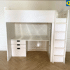 เตียง 3 ฟุต ทรงสูงพร้อมโต๊ะและที่เก็บของ ยี่ห้อ Ikea รุ่น SMÅSTAD สมวสตัด (1)